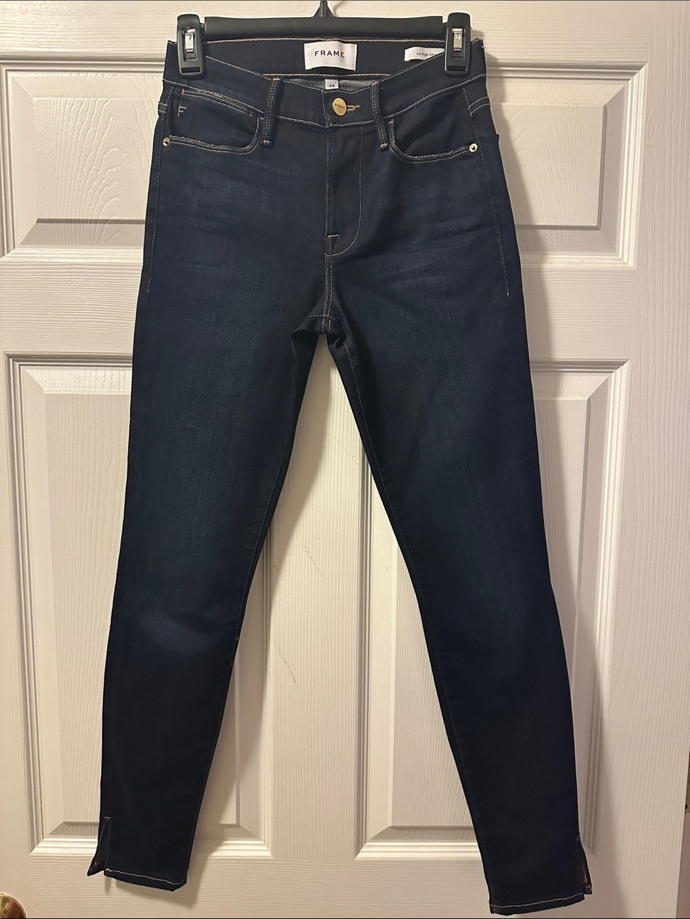 Women’s Frame Le High Skinny Dark Denim Jeans - Size 24
